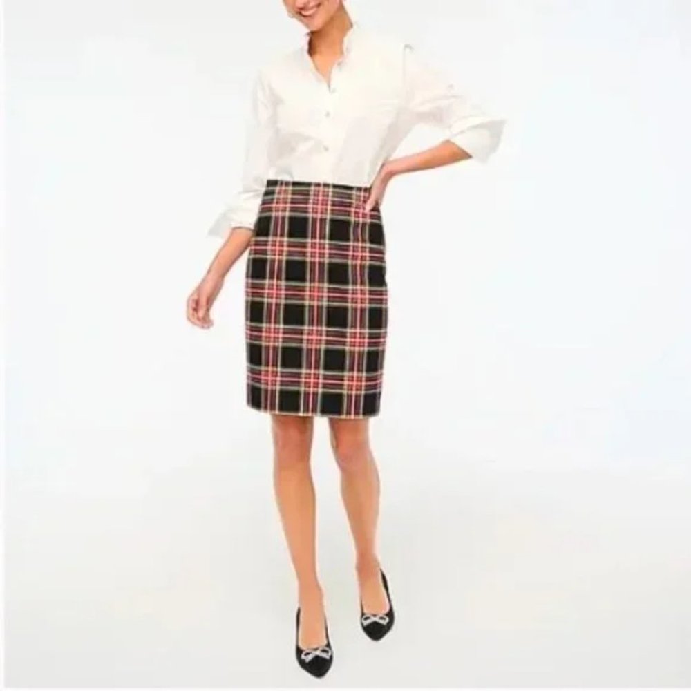 Plaid Knee Length Skirt, Classic & Preppy
